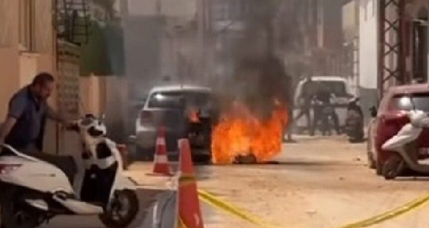 Asfalt kesme makinesi bomba gibi patladı: 1 yaralı
