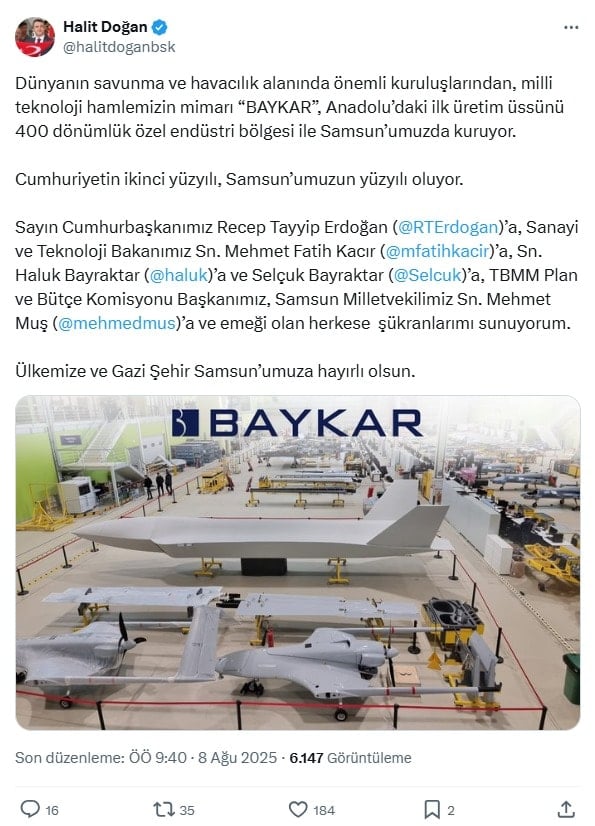 Baykar'ın Anadolu'daki ilk fabrikasını kuracağı şehir belli oldu