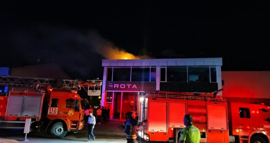 Çorum’da Oto Galericiler Sitesi’nde yangın