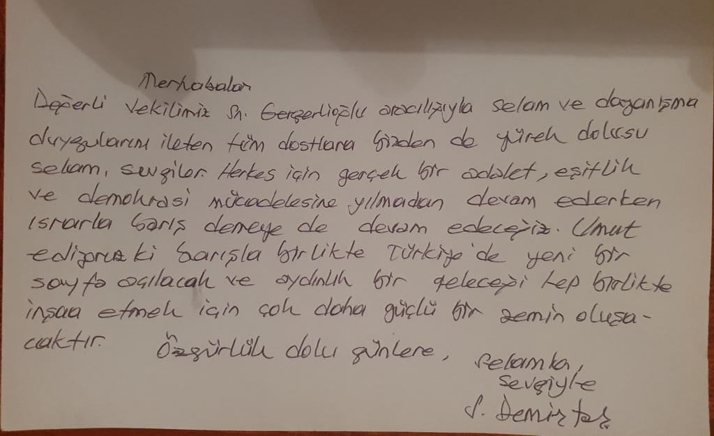 Demirtaş sessizliğini bozdu