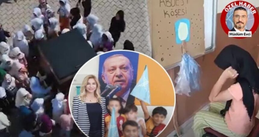 Devlet okullarında küçük çocuklara AKP propagandalı abdest köşesi, şeytan taşlama…