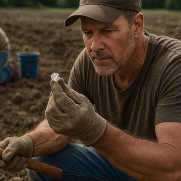 Eline kazmayı alan elmas madenine koşuyor! Bulan ganimeti cebine koyup götürüyor