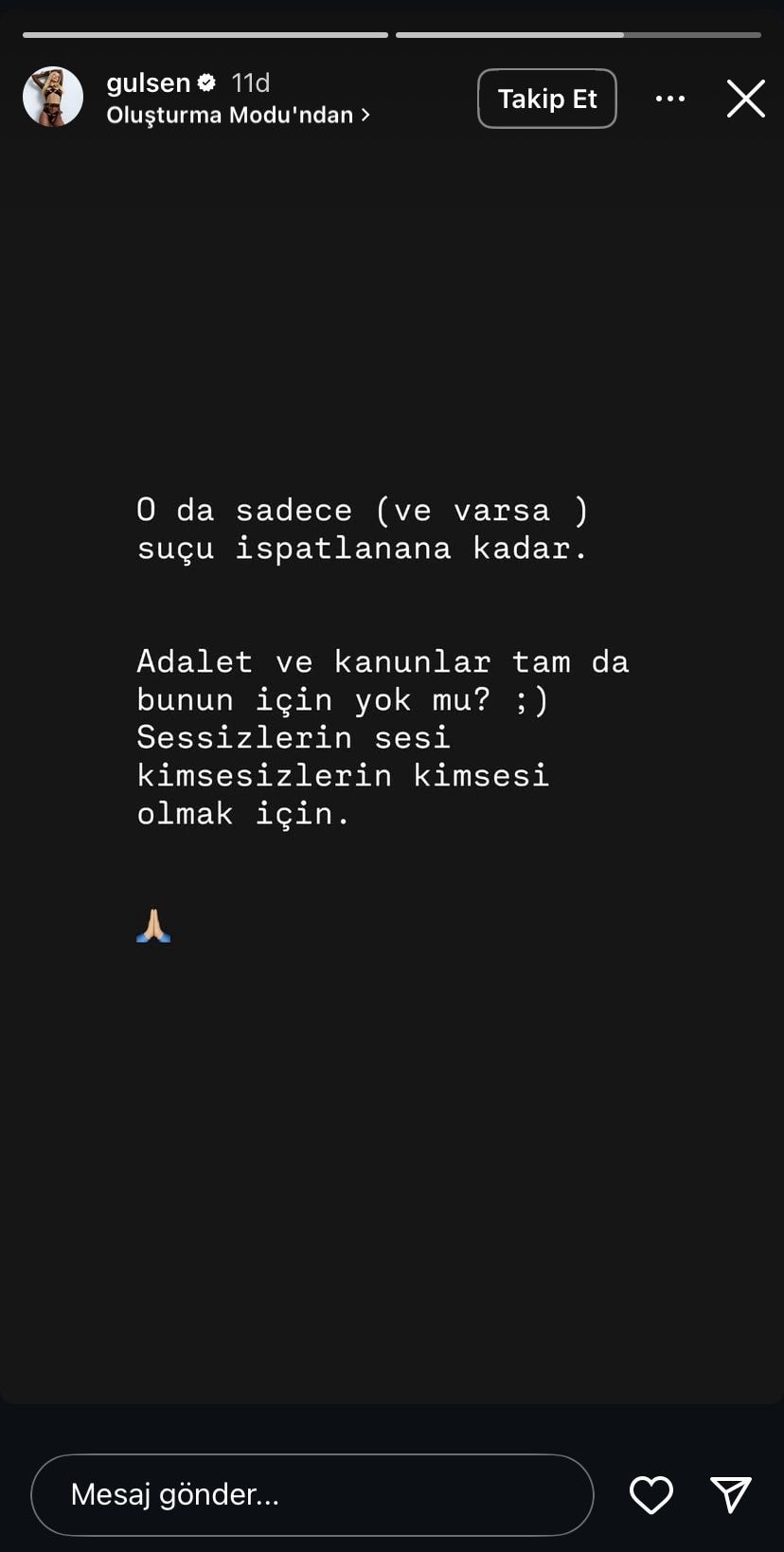 Gülşen'den dikkat çeken mesaj