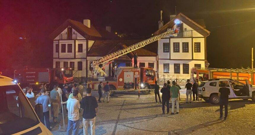 Gümüşhane’de 3 katlı otelde korkutan yangın