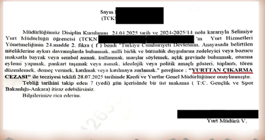 İmamoğlu eylemine katıldı yurttan atıldı