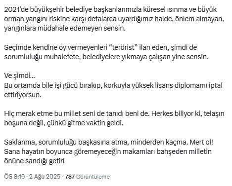 İmamoğlu yüksek lisans diplomasını hatırlattı! Erdoğan'a bir çağrı daha yaptı
