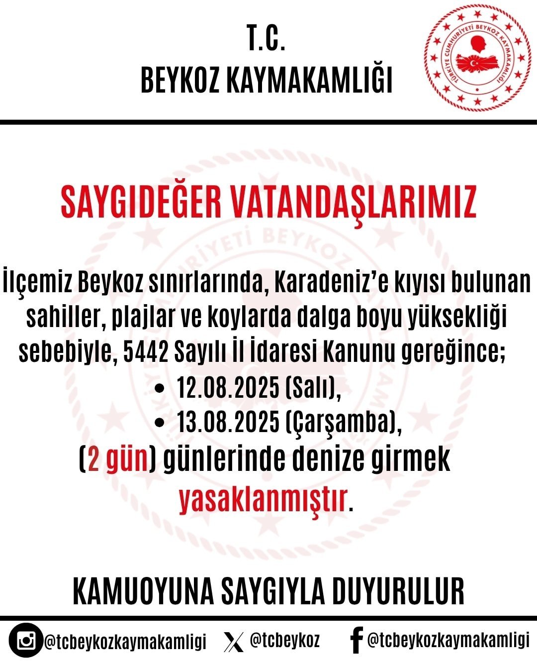 İstanbul'da o sahiller iki gün boyunca yasaklandı
