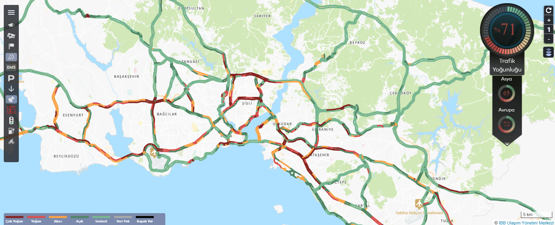 İstanbul’da trafik yoğunluğu yüzde 70'i aştı