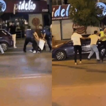 İzmir’in göbeğinde şehir eşkıyaları kendilerine ceza yazan trafik polisine tekme tokat saldırdı!