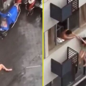 Kocasını metresiyle bastı, dördüncü kattan atladı