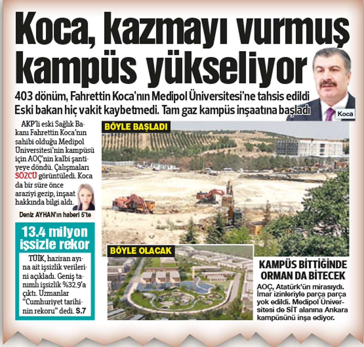 Koca’ya ballı arsa tahsisi meslektaşlarını kızdırdı