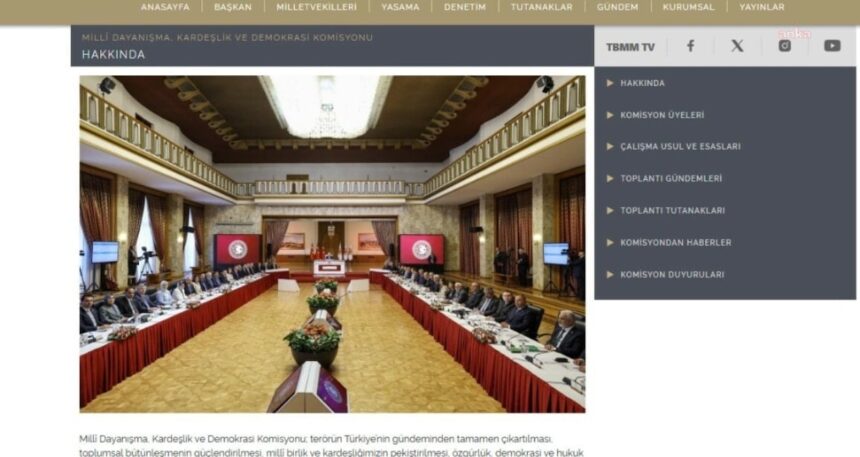 Komisyona hazırlanan internet sitesinde tutanak detayı