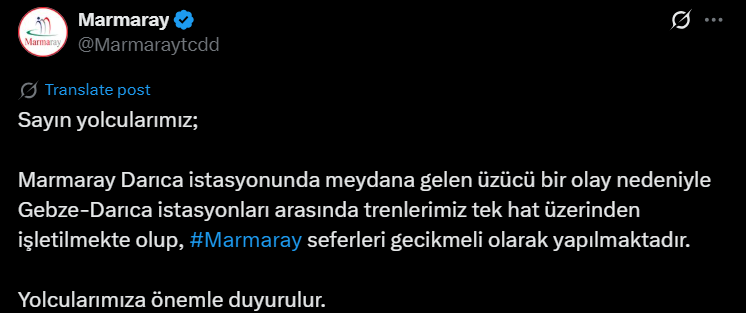 Marmaray seferleri durduruldu!