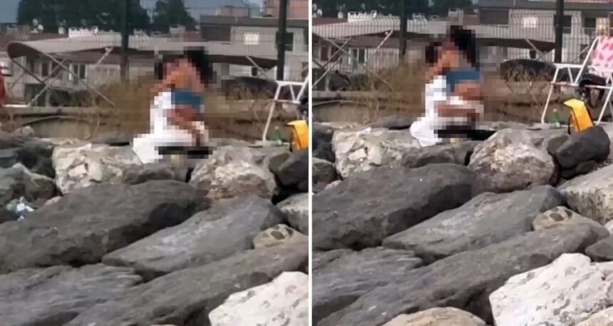 Mudanya Yat Limanı’nda uygunsuz görüntüler: Kayaların üzerinde kimse yokmuş gibi davrandılar