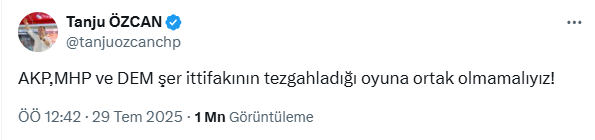 Özgür Özel'den Tanju Özcan'a 'komisyon' yanıtı: 'Kendi sınırlarını aştı'