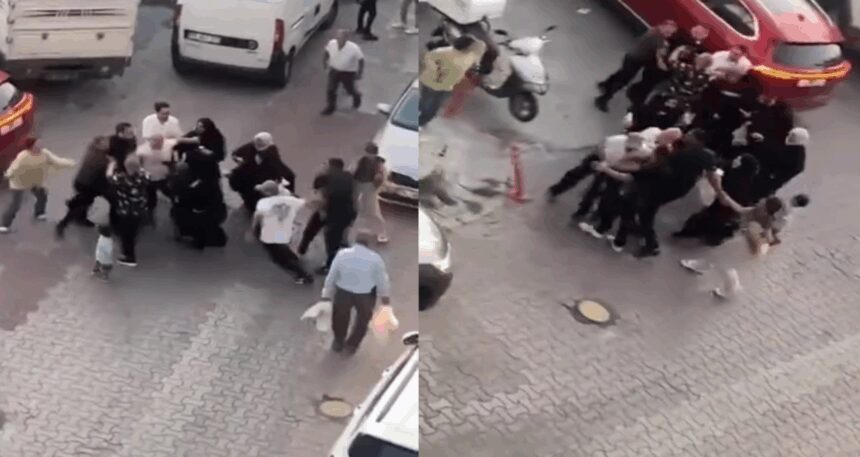Park yeri kavgasında ortalık karıştı: O anlar kamerada