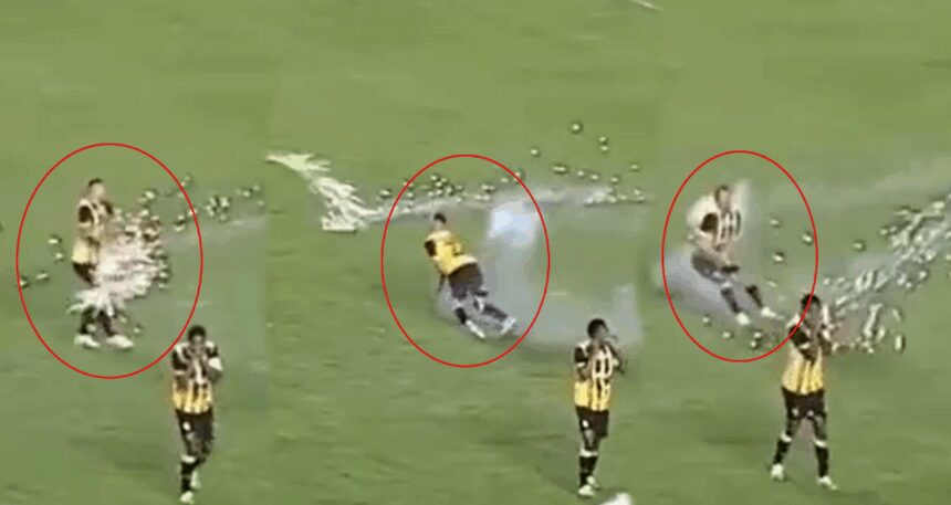 Sahaya fişek yağdırdılar! Bir futbolcu yaralandı