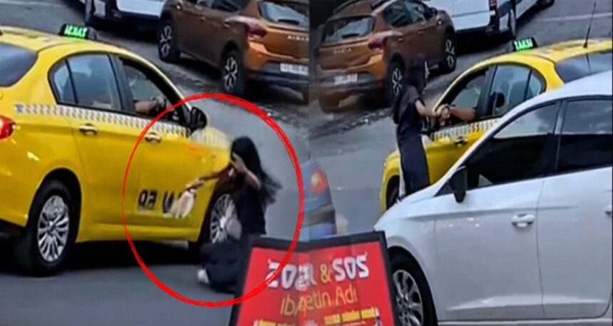 Taksici genç kadını tek yumrukla bayılttı!