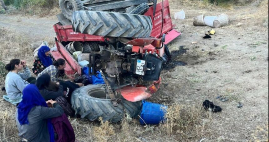 Tarım işçilerini taşıyan traktör devrildi: 1 ölü, 4 yaralı