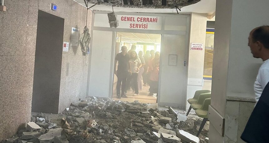 Türkiye depremi konuşurken… 8 yıldır çürük olan hastanenin tavanı çöktü!