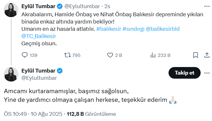 Ünlü oyuncu depremde yakınını kaybetti