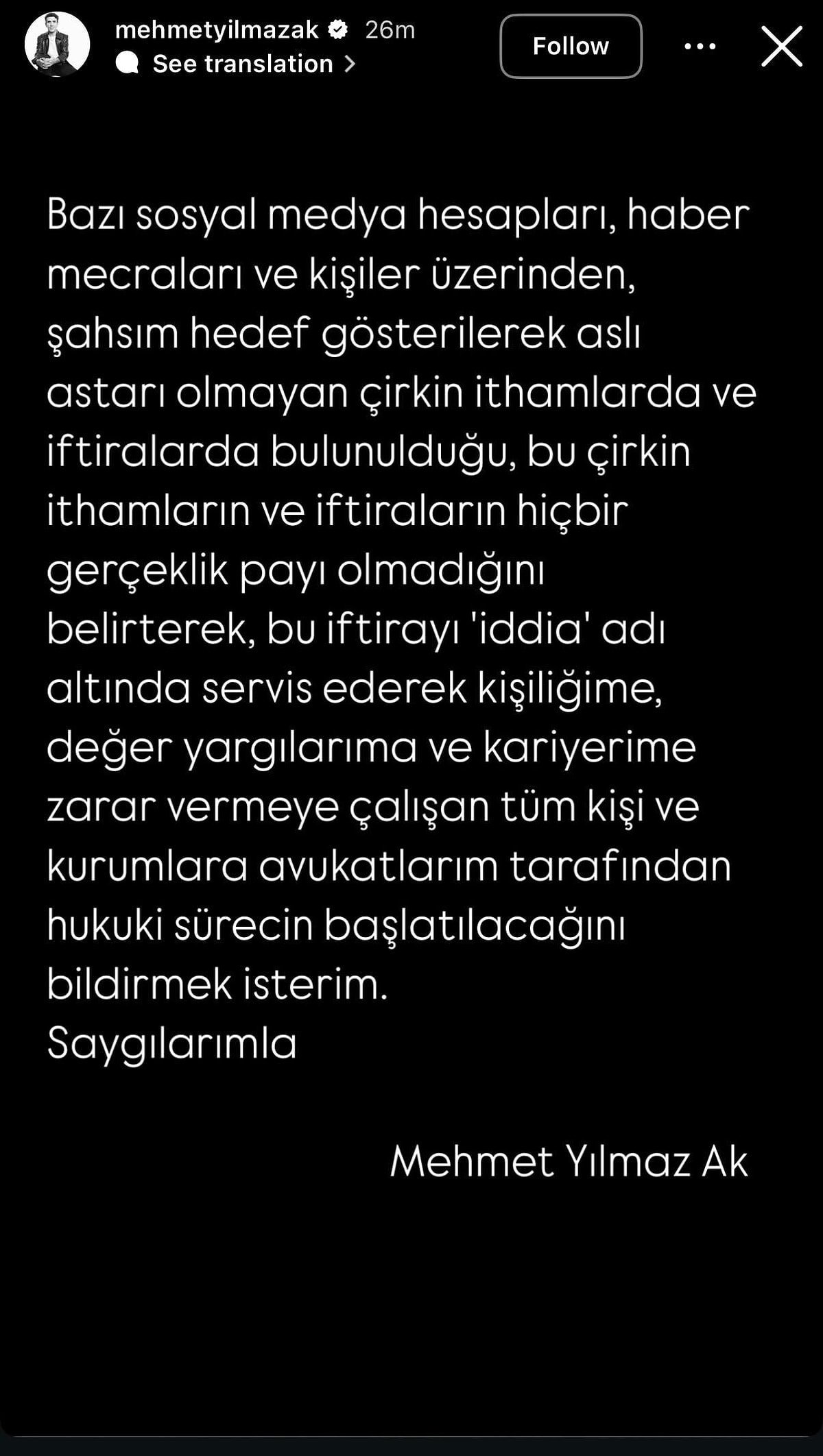 Ünlü oyuncu Mehmet Yılmaz Ak hakkında taciz suçlaması: Açıklama geldi