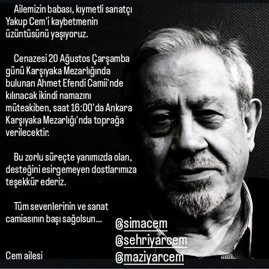 Usta sanatçı Yakup Cem hayatını kaybetti