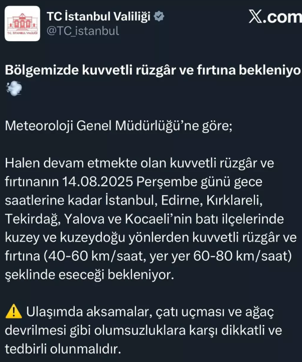 Valilik, İstanbul'u alarma geçirecek bir uyarı yaptı
