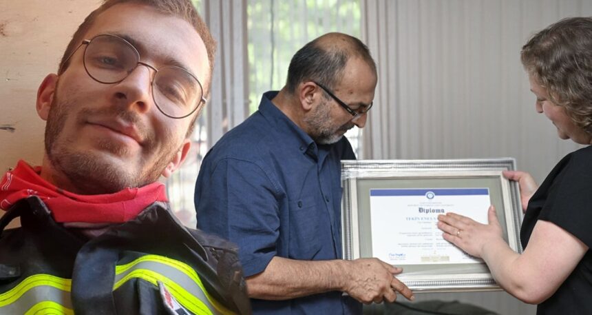 Yangın şehidinin diploması ailesine verildi