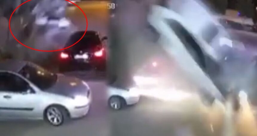 3 aracın üzerinden uçup takla attı, felaketten kıl payıyla kurtuldular