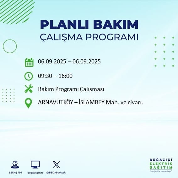 BEDAŞ 17 ilçeyi uyardı! En az 8 saat elektrik yok