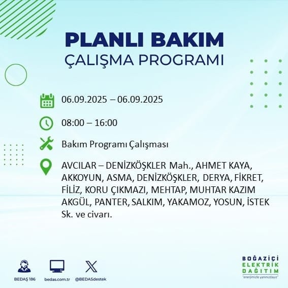 BEDAŞ 17 ilçeyi uyardı! En az 8 saat elektrik yok