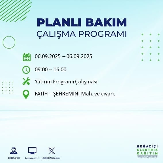 BEDAŞ 17 ilçeyi uyardı! En az 8 saat elektrik yok