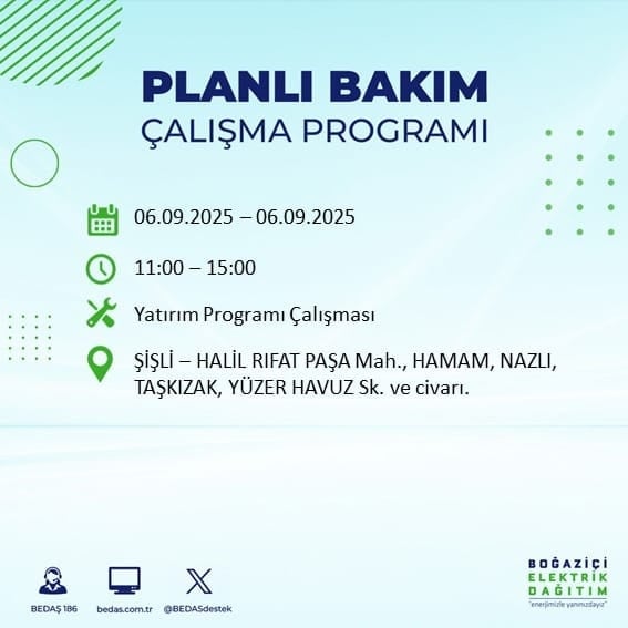BEDAŞ 17 ilçeyi uyardı! En az 8 saat elektrik yok