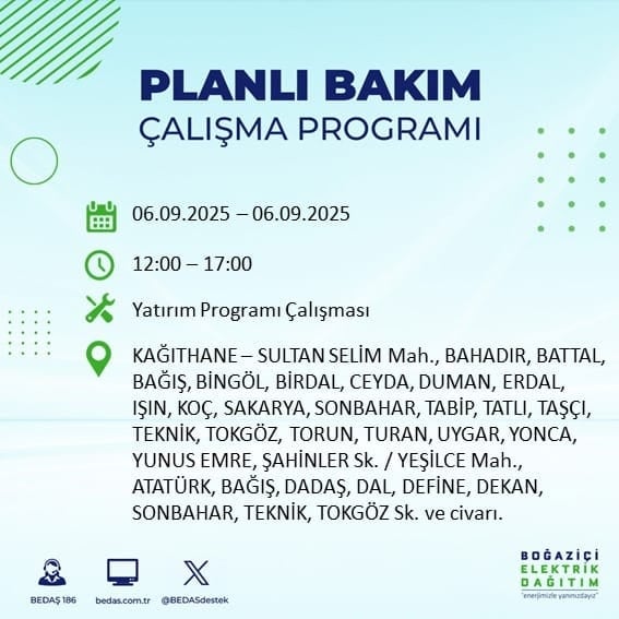 BEDAŞ 17 ilçeyi uyardı! En az 8 saat elektrik yok
