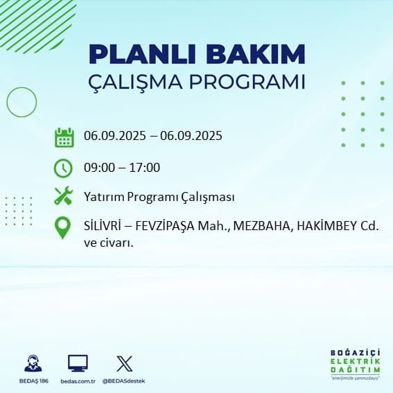 BEDAŞ 17 ilçeyi uyardı! En az 8 saat elektrik yok