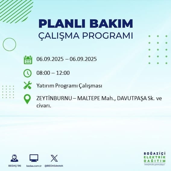 BEDAŞ 17 ilçeyi uyardı! En az 8 saat elektrik yok