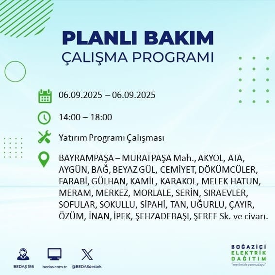 BEDAŞ 17 ilçeyi uyardı! En az 8 saat elektrik yok