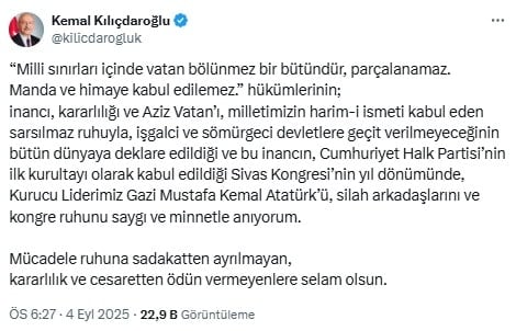 Kılıçdaroğlu'ndan dikkat çeken kongre mesajı