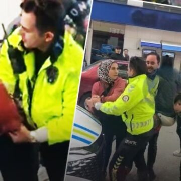 Kocasına ceza yazılmasın diye polise saldırdı: Bu görüntüler de polise yakışmadı
