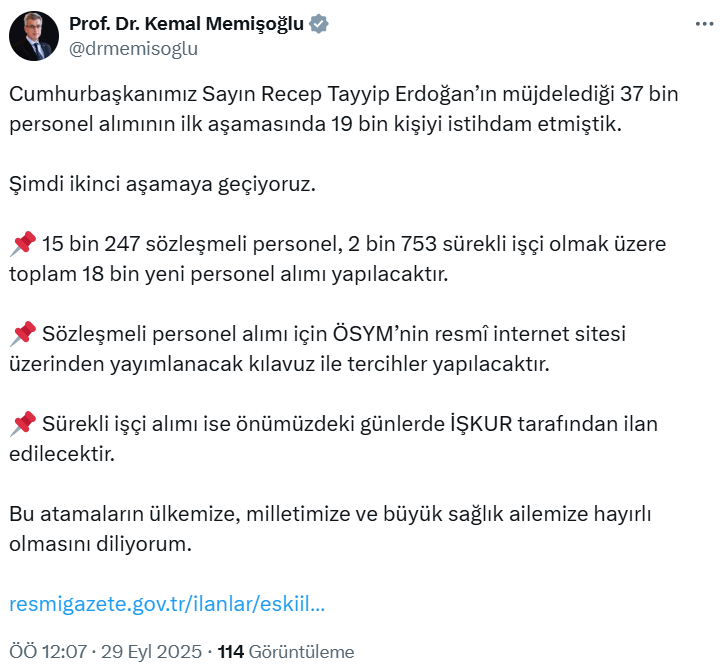 Sağlık Bakanlığı 18 bin personel alacak 1 Sağlık Bakanlığı 18 bin personel alacak