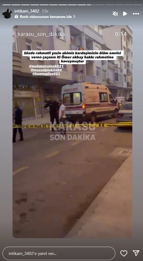 Sakarya'da sokakta infazdan sonra skandal paylaşımlar