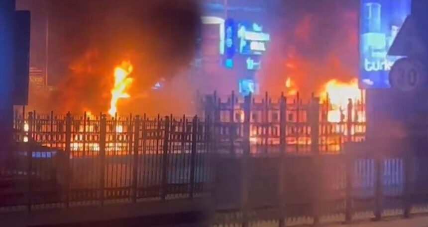 Şişli’de korkunç anlar! Otobüste yangın çıktı