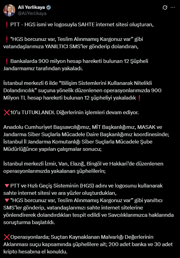 Bakan uyardı: Telefonlara gelen bu mesajlar büyük vurgunun parçası çıktı