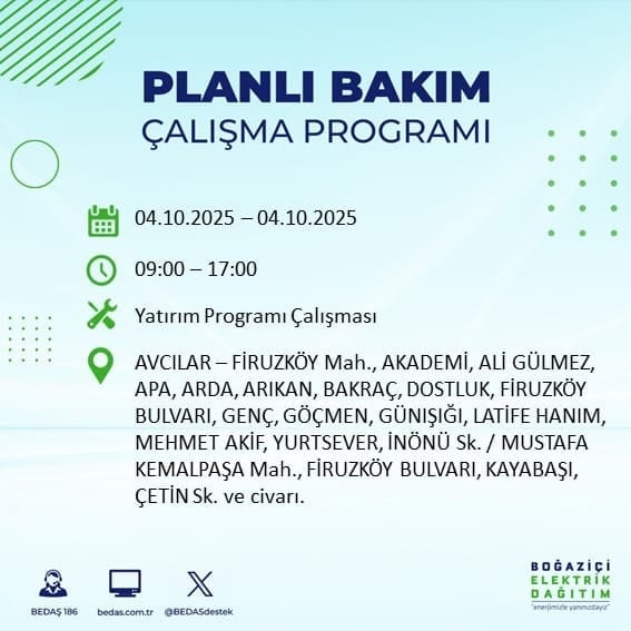 BEDAŞ açıkladı: İstanbul'da 12 ilçede 8 saat elektrik verilmeyecek