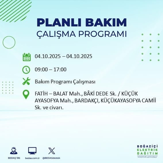 BEDAŞ açıkladı: İstanbul'da 12 ilçede 8 saat elektrik verilmeyecek