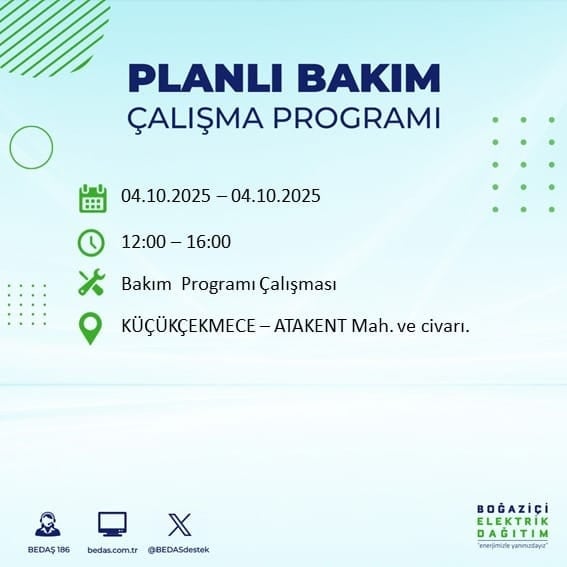 BEDAŞ açıkladı: İstanbul'da 12 ilçede 8 saat elektrik verilmeyecek