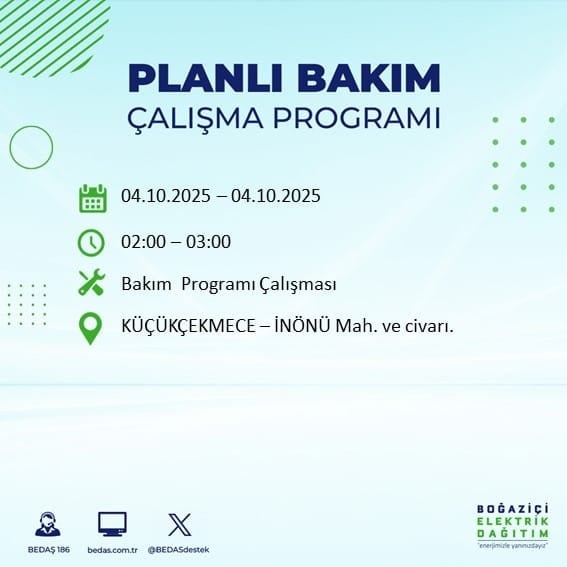 BEDAŞ açıkladı: İstanbul'da 12 ilçede 8 saat elektrik verilmeyecek