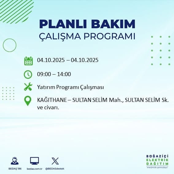 BEDAŞ açıkladı: İstanbul'da 12 ilçede 8 saat elektrik verilmeyecek