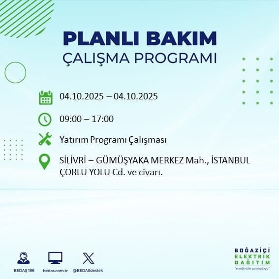 BEDAŞ açıkladı: İstanbul'da 12 ilçede 8 saat elektrik verilmeyecek